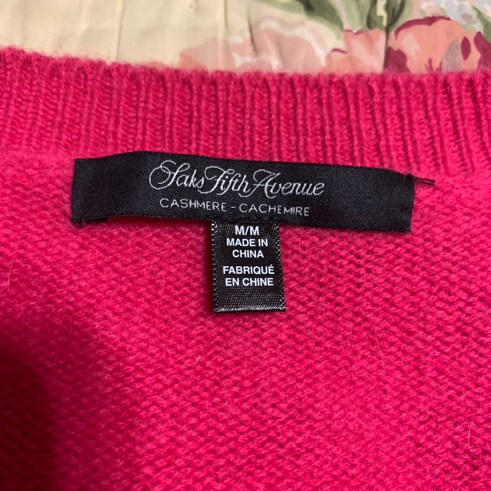 Cashmere Sweater, Saks Fifth Avenue Round Neck Sweater - Picture 8 of 8